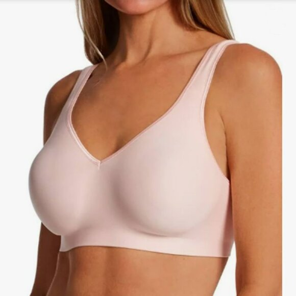 Hanes Signature Smooth Comfort Womens XXL+ 2XL+ D-DDD Peach Wireless Cool Bra - Picture 4 of 11